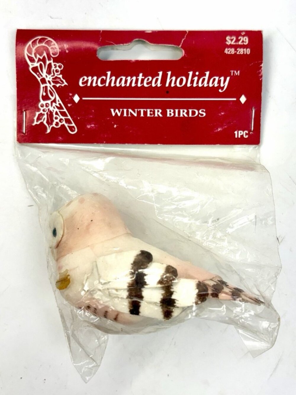 VTG Flocked Bird Ornament Enchanted Holiday Winter Birds Snowy Owl Craft NEW